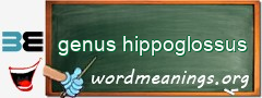 WordMeaning blackboard for genus hippoglossus
